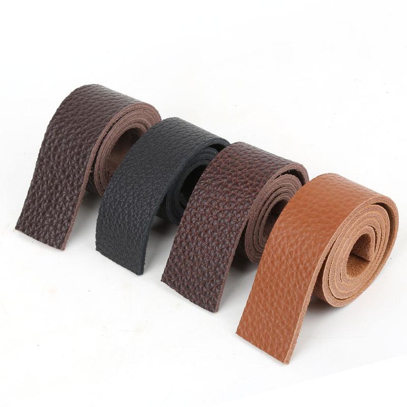 3.5mm Thick Top Layer Lychee Patterned Cowhide Handmade DIY Shoulder Bag with Belt, Soft Leather Shoulder Strap, Leather Rope, a