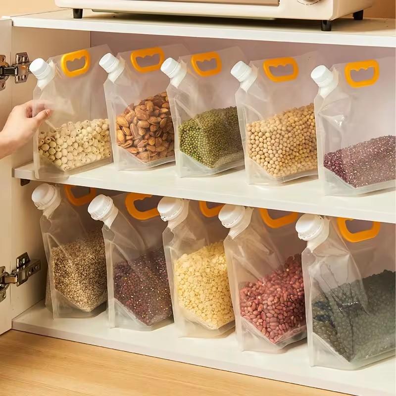 Portable Food Packaging Bag Transparent Self-standing Spray Pocket Food Bag Food Packaging Bag Liquid Solid Travel Storage Bags