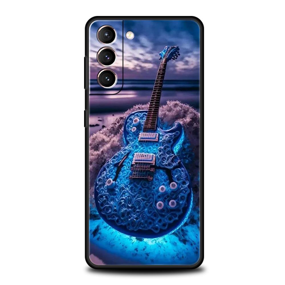Guitar Music Art Phone Case For Samsung Galaxy S26 Ultra S25 Plus S24 FE S23 S22 5G S21 S20 Cover Black Soft