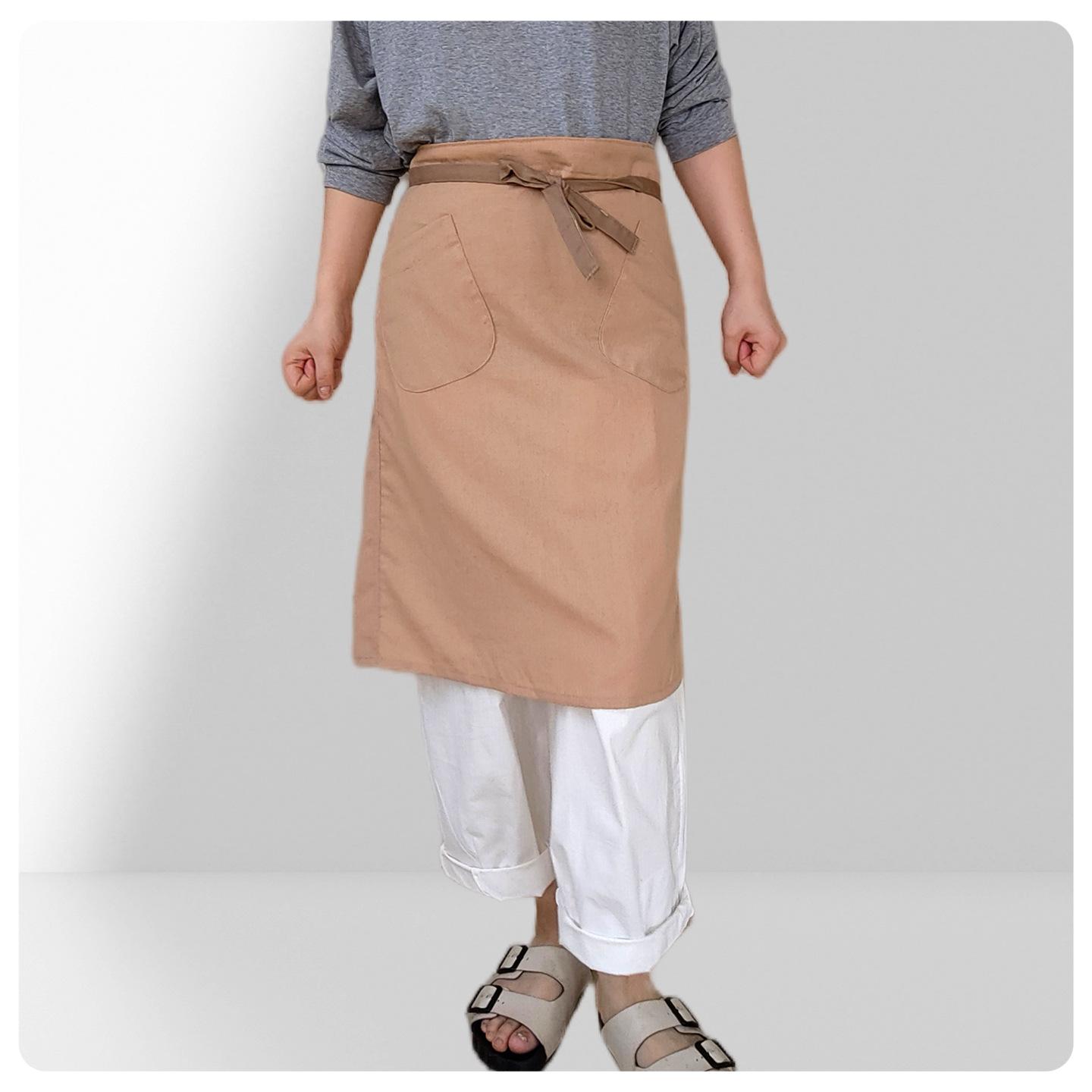 Work clothes new sleeveless half-body hotel restaurant kitchen apron short chef waist men and women хаки