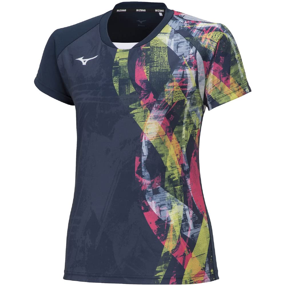 Mizuno Short Sleeve Tennis Game Dress Size XS Women's Shirt, 62JAA241, Navy,