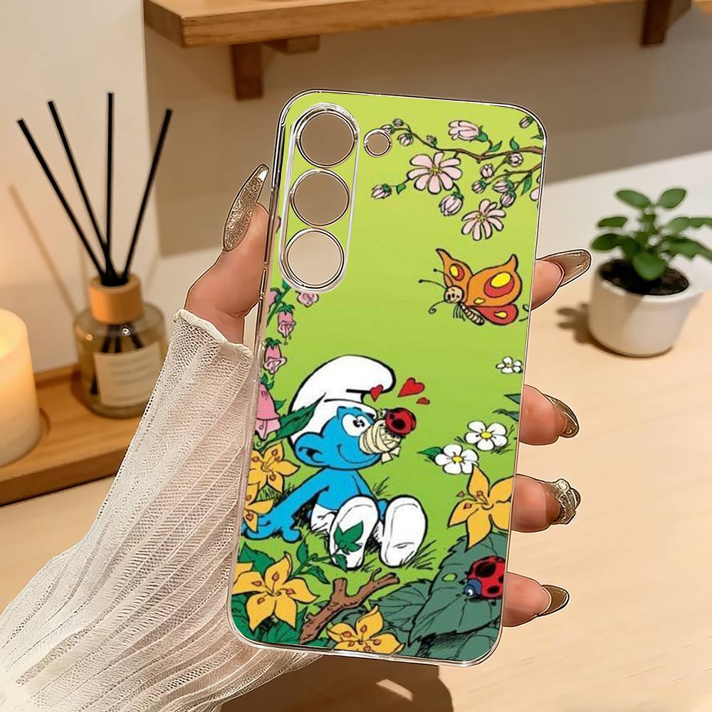 C-Cute and fun S-Smurfs Phone Case For Samsung Galaxy A71,A70,A52,A51,A40,A30 Transparent Cover