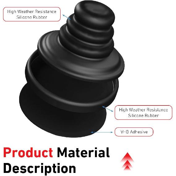 4PCS Car Door Shock Absorber Pads, Flexibility Silicone Cushion Pads, Self-Adhesive Side Door Protection Sticker, Car Slam Stopper Bumper Protector,