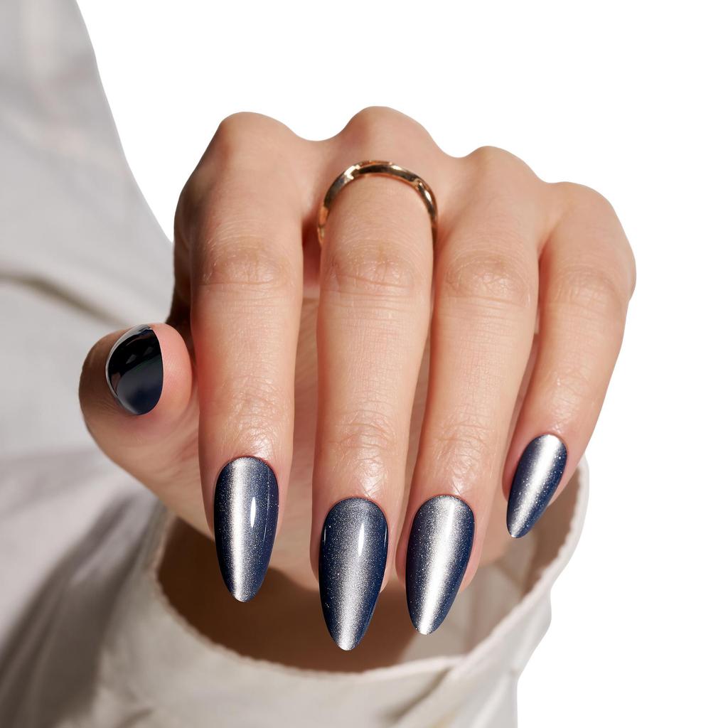 Cat Eye Wearable False Nails - Simple Whitening, Removable, High-End Nail Patches