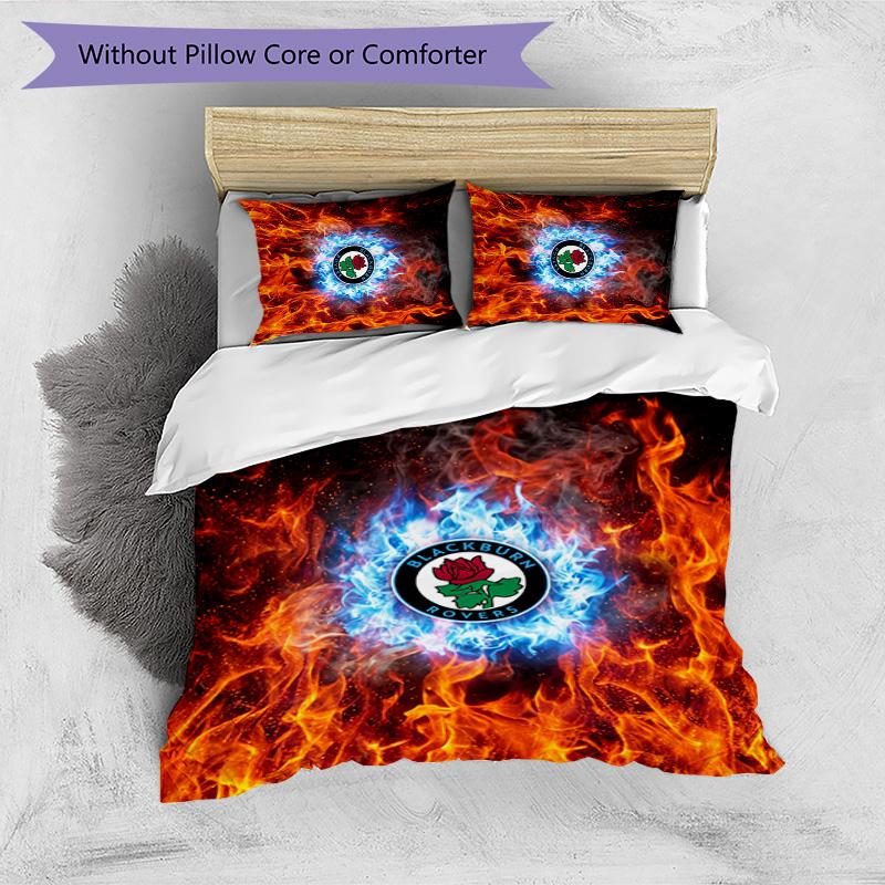 Blackburn Rovers Football Printed 3 Pieces Bedding Set, Comfortable Skin Friendly Bedroom Duvet Cover Set