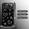 Cute Dot-Matrix Heart Print Glass phone case mobile phones for iphone 17 pro max cover for iPhone 17 16 15 14 13 12 pm Pro Plus