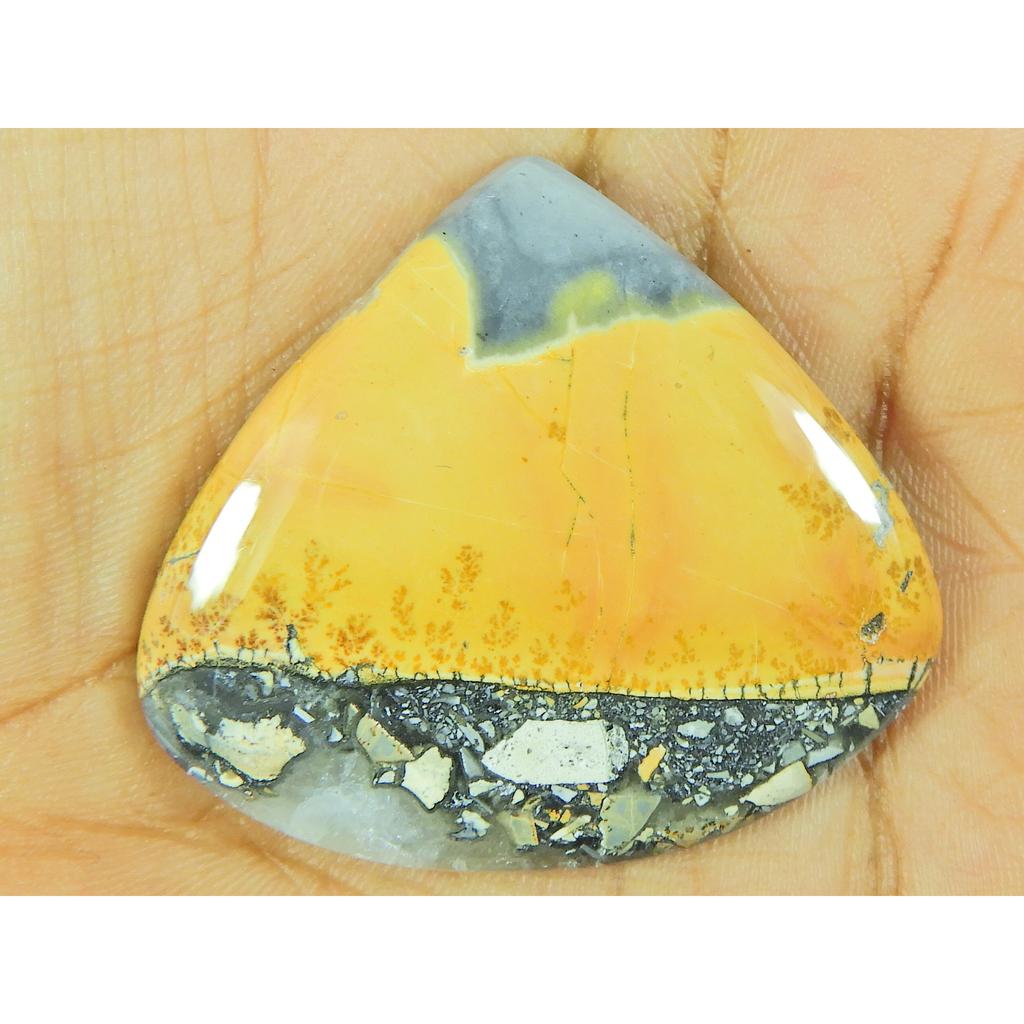 40X36X05MM Natural Malingano Jasper Pear Cabochon Loose Gemstone 69Cts. SK-4706