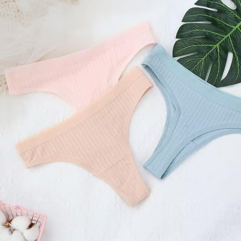 Women Cotton Panties M-XL Comfortable Thongs Underwear Women Bikini Underpants Sexy Low-rise Girl's T-back Panties