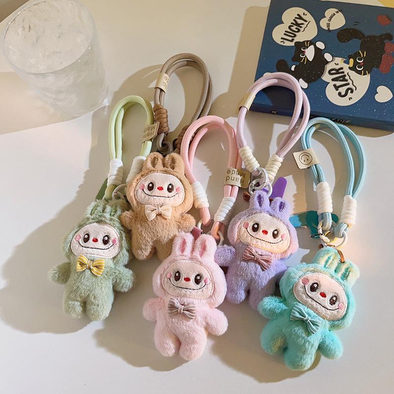 Kawaii Labbubu Phone Strap Long Single Shoulder Cell Phone Lanyard  With Pendant Adjustable Phone Leash  Anti Loss Rope