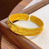 Opening Chinese Style Bangle Wide Wrist Jewelry Classical Golden Bracelets  Groom
