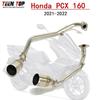 51mm Stainless Steel Front Exhaust Pipe for Honda PCX 160 Motorcycle (21-22 Models)