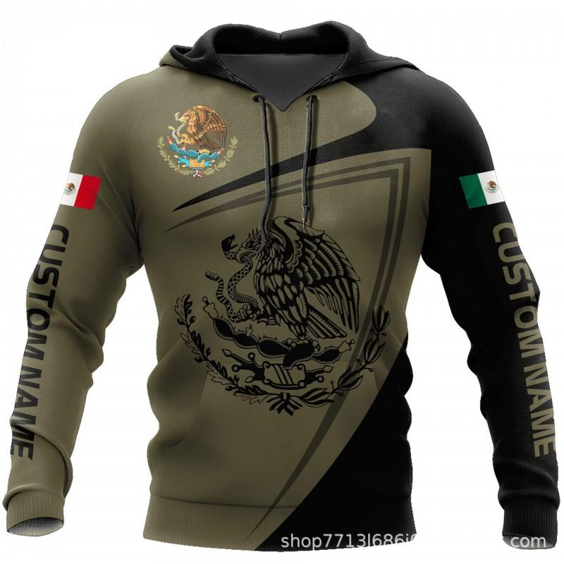 Mens Hooded Sweatshirt With 3D Digital Print Loose Fit Long Sleeve Pullover Fall Casual Wear