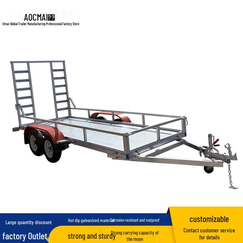Оцинкованный flatbed-прицеп для гольфа для перевозки и экспорта экскаваторов