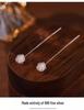 Camellia Ear Thread Earrings: 999 Sterling Silver Studs for Women - Comfortable Overnight Wear with Elegant Tassels.
