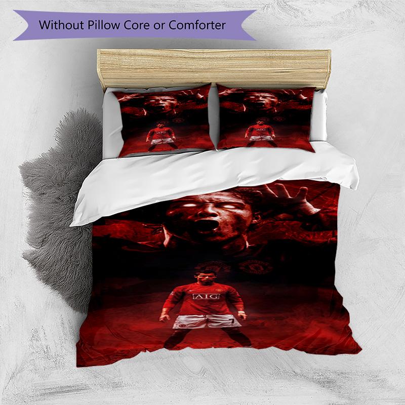Ronaldo's Portugal's Cristiano Ronaldo Wins World Cup Bedding Set, Breathable Duvet Cover with Pillowcases, Soft Bed Linen for Bedroom Home Decoration