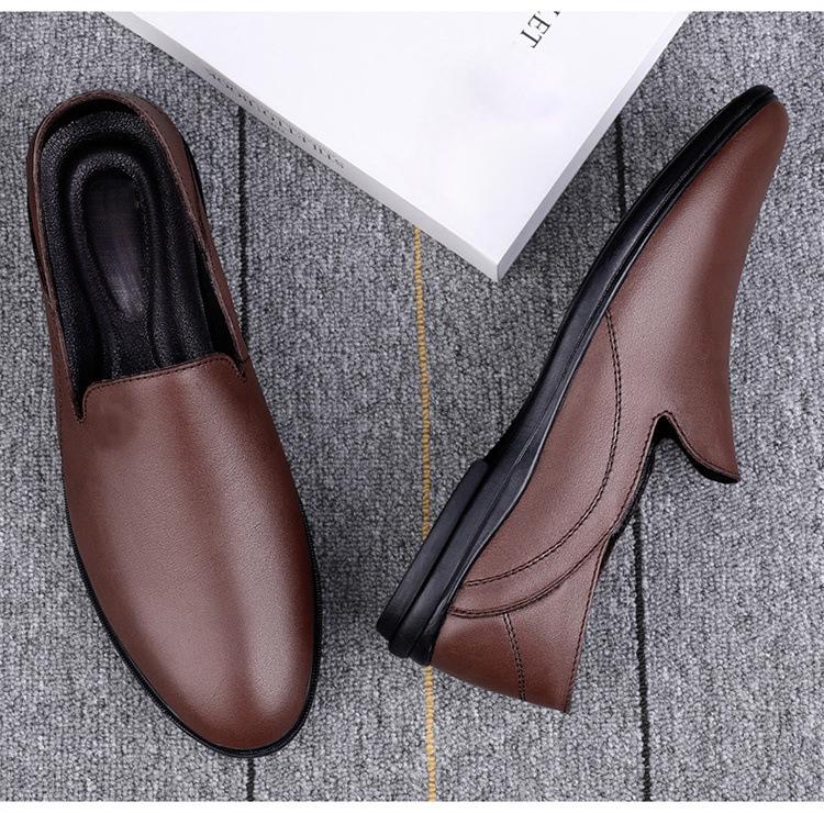 Men's Cross-Border Slip-On Leather Loafers - Spring Low-Top Casual Driving Shoes