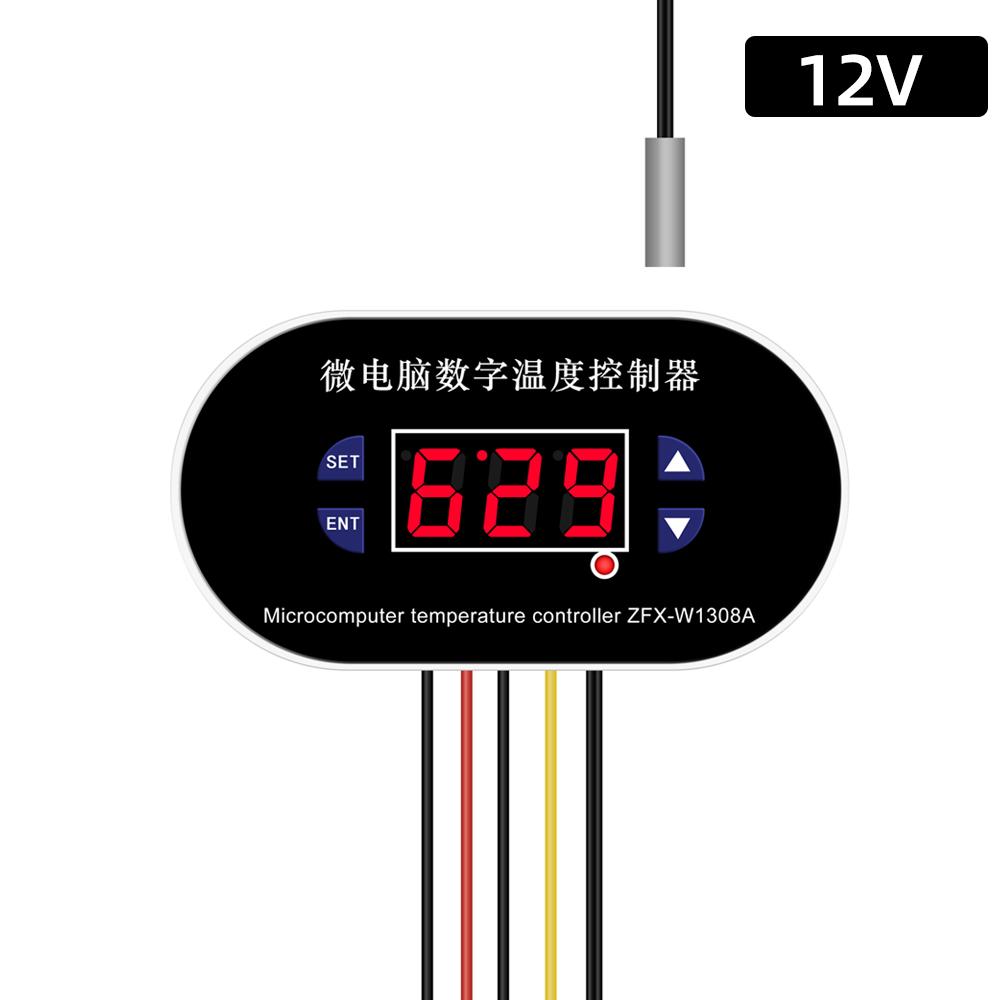 W1308 Digital Temperature Controller 12V 220V Microcomputer Thermostat Heat Cool Temp Control Electronics Thermostat with Sensor