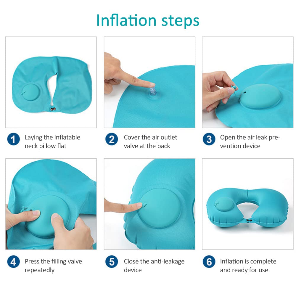 Flocking Inflatable Portable Cervical Protection Pillow Cervical And Neck Massager Neck And Shoulder Relaxation U-Shape Pillow
