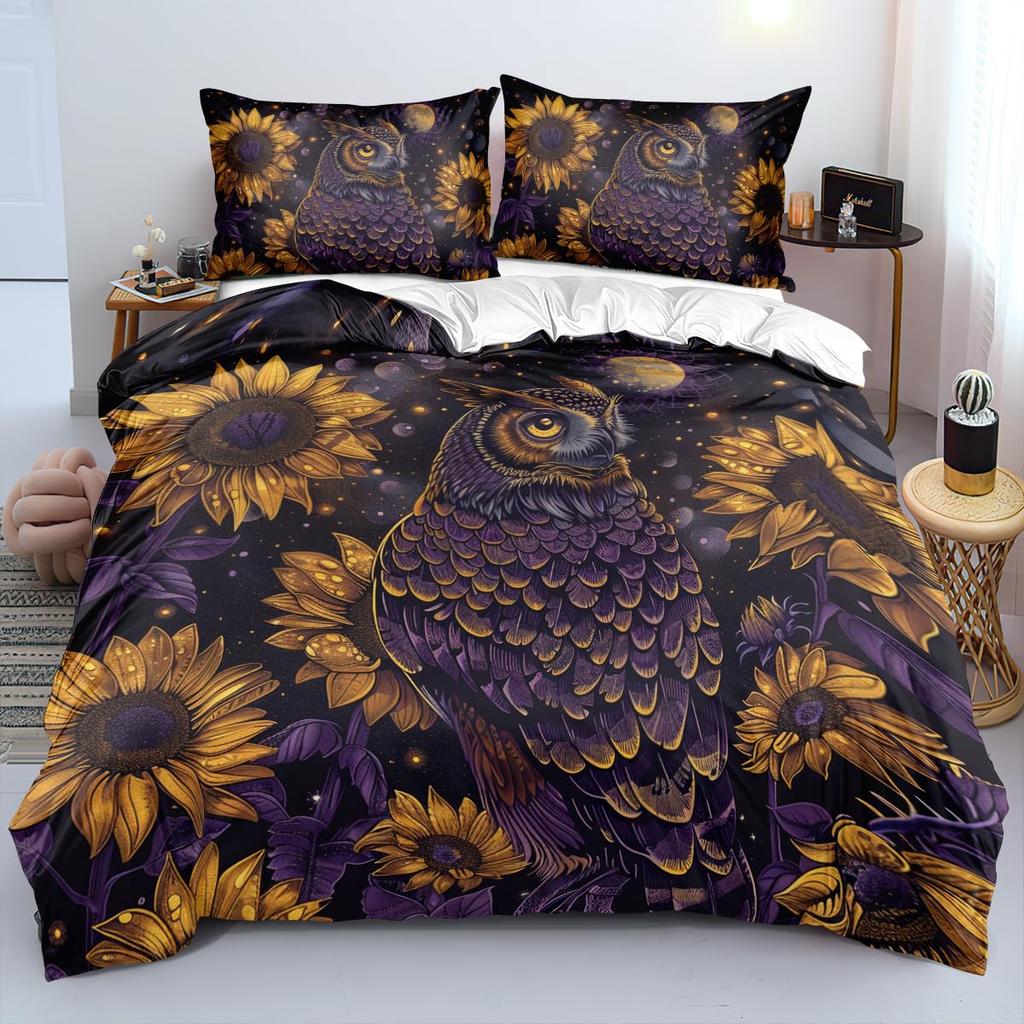 Sunflower Soft Duvet Cover Botanical Floral Printed Beding Set for Children Kids Women Adult Peoples Warm Comforter Cover Woden Scenes Bedrom