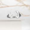 Lovely Moon Star Stainless Steel Ring Women Resizable Casual Finger Rings Anniversary Gift Jewelry
