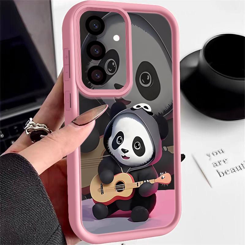 Guitar-playing Panda Case For Samsung Galaxy S26 S25 Ultra S24 S23 S22 S21 FE A15 A35 A55 A16 A26 A36 A56 A17 A37 A57 5G Cover