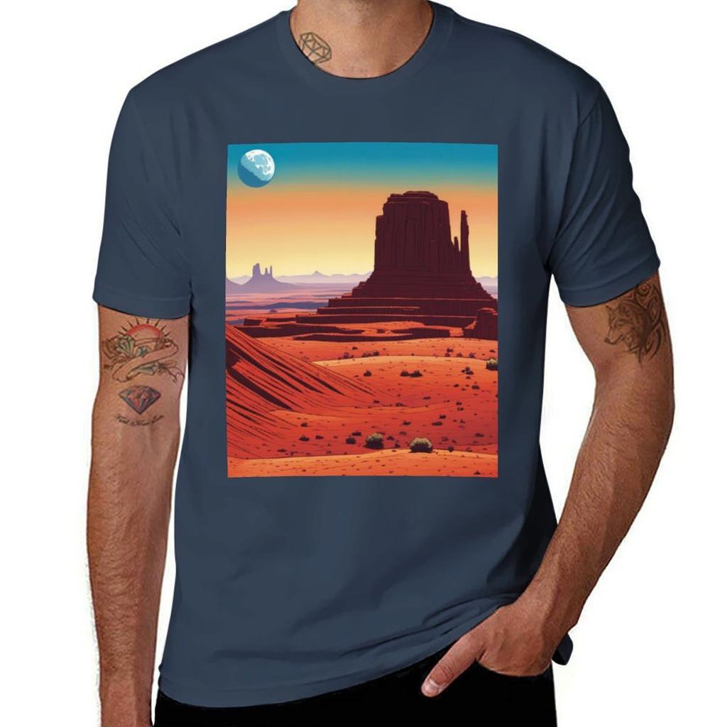 Monuunisext Valley Landscape With Road Tshirt Holiday Casual Short Sleeve Top