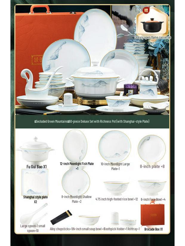 Naijiang Jingdezhen Enamel Dinnerware Set