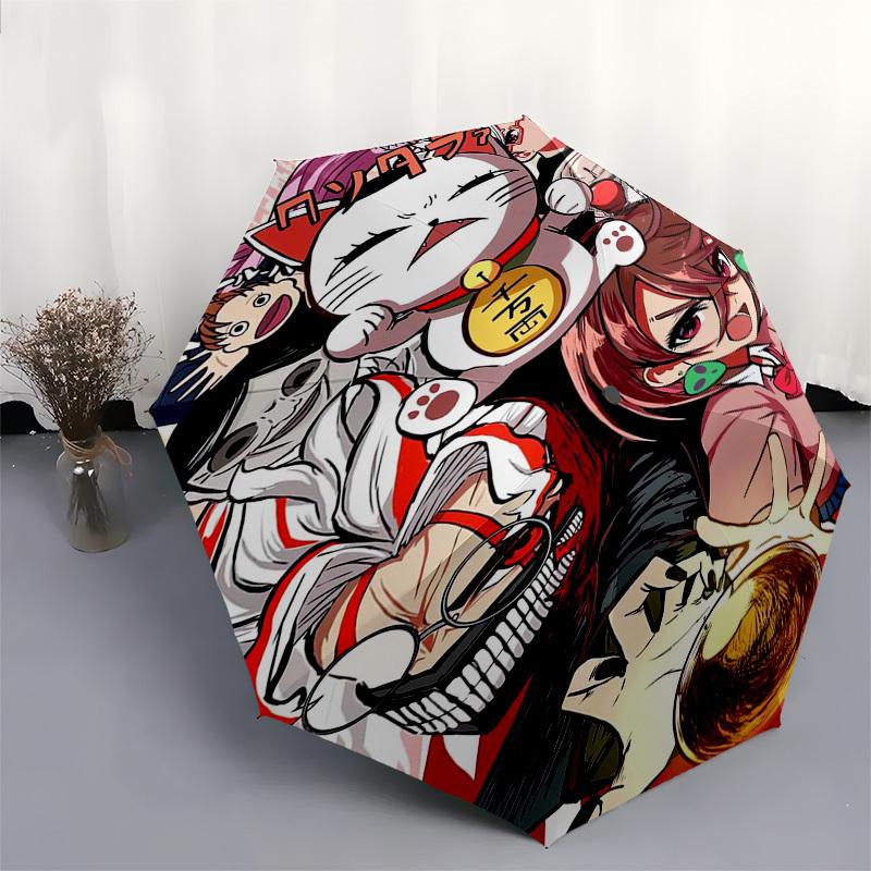 Anime Characters, Group Portrait Themed Automatic Opening and Closing Umbrella, Compact Travel Umbrella, Lightweight and Portable, Suitable