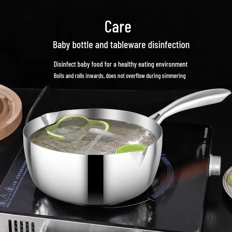 Miling 20CM 304 Stainless Steel Yukihira Pot with Lid