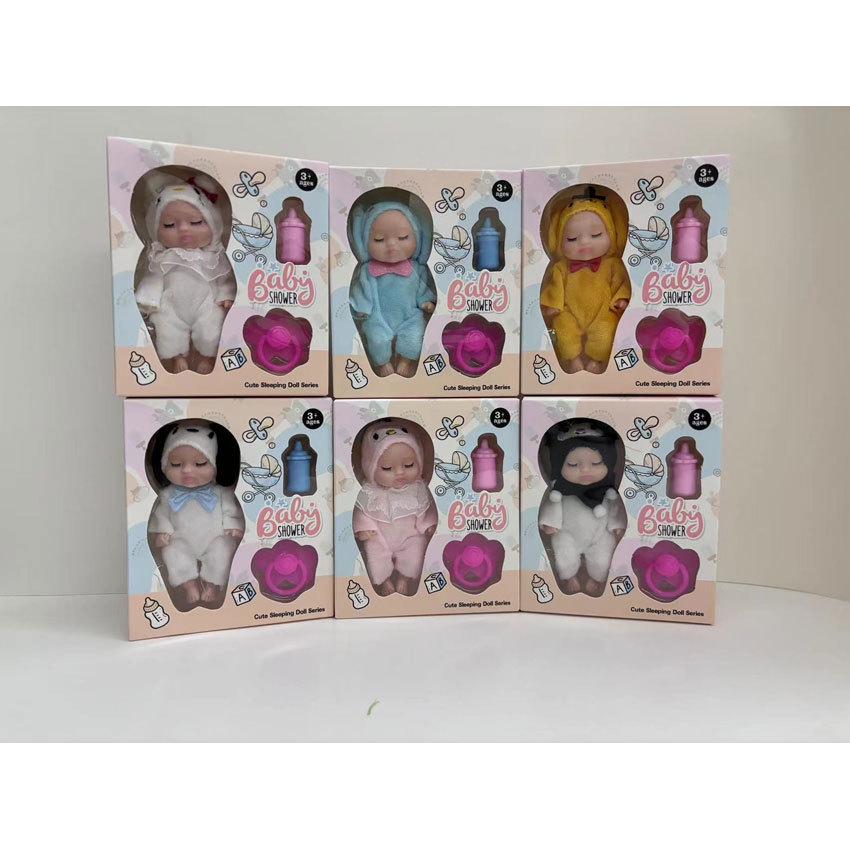 Miniature Sleeping Reborn Doll PVC Vinyl Kids Toy Gift Box