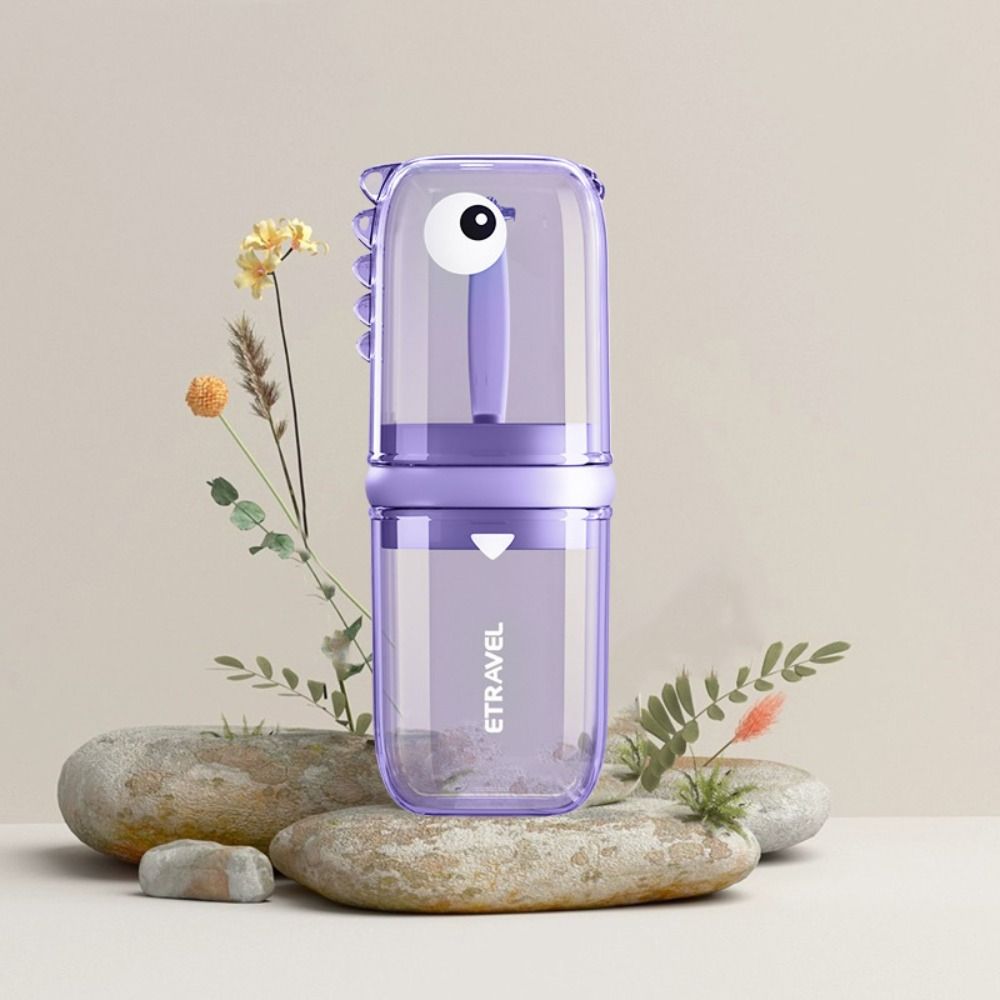 

Travel Portable Toothbrush Storage Box Transparent Toiletries Storage Cup Kids фиолетовый