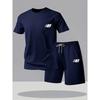 Set Sportivo Estivo da Uomo Traspirante a Manica Corta con Pantaloncini Leggero Comodo Stile Sportivo Prodotto in Cina
