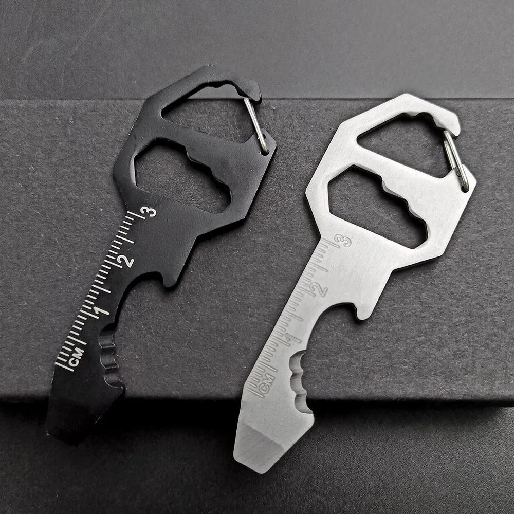 Creative Bottle Opener Keychain Outdoor Portable Multi-tool Men Women Car Motorcycle Key Chain Pendant Fast-Hanging Accessory