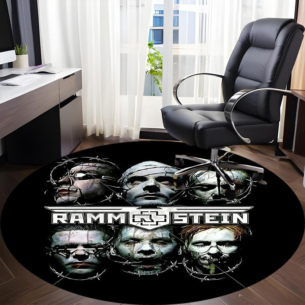 1PC Rammstein Metal Office Round Area Rug, Indoor Mat Suitable For Office, Under Office Chairs Bedroom Living Room Home Decor DT1212083