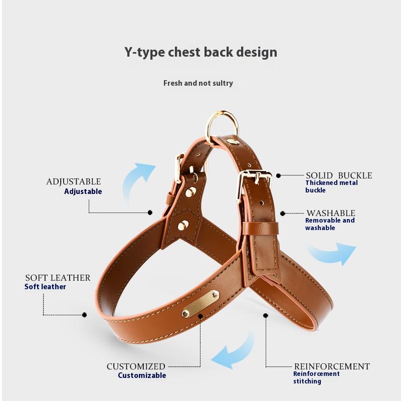 Loudik Vodotěsný Kožený Hrudní Postroj pro Psa Sada Vodítka pro Psa Univerzální Potřeby pro Domácí Mazlíčky pro Malé a Střední Psy