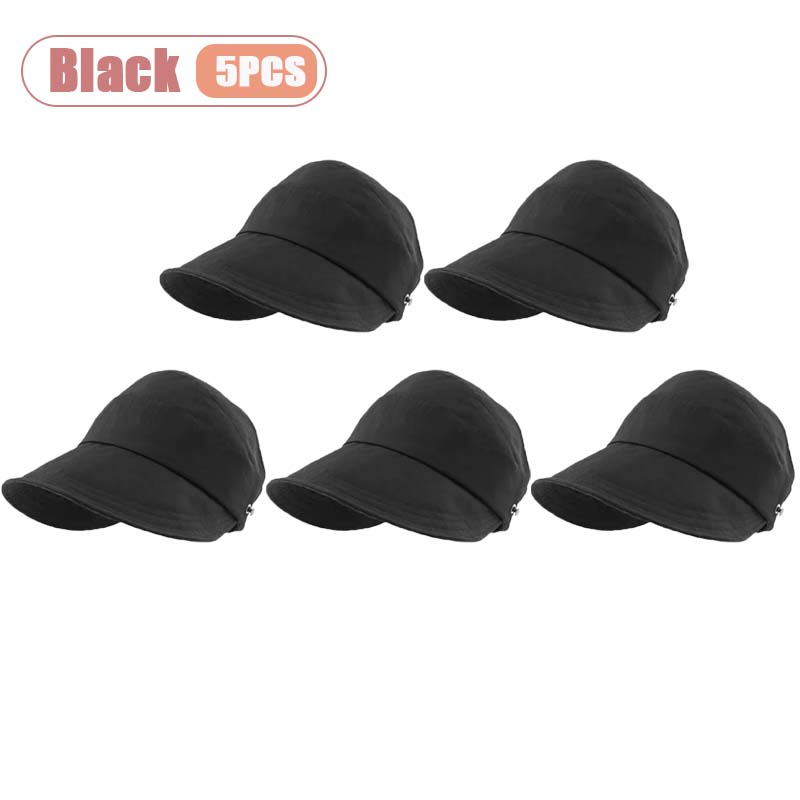 1-5PCS Women‘s Summer Sun Protection Hat Visor Face Cover Bucket Cap Korean Style Baseball Hat for Outdoor Beach Travel