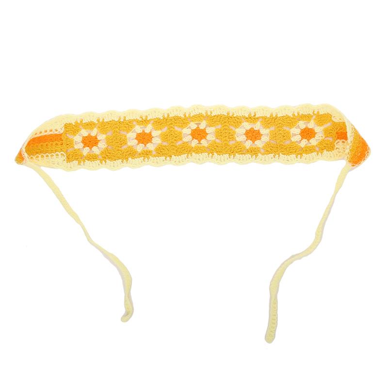 Móda Francouzský Styl Vintage Pletená Pokrývka Hlavy Ručně Vyráběný Trojúhelníkový Turban Čelenka Dámské Gumičky do Vlasů