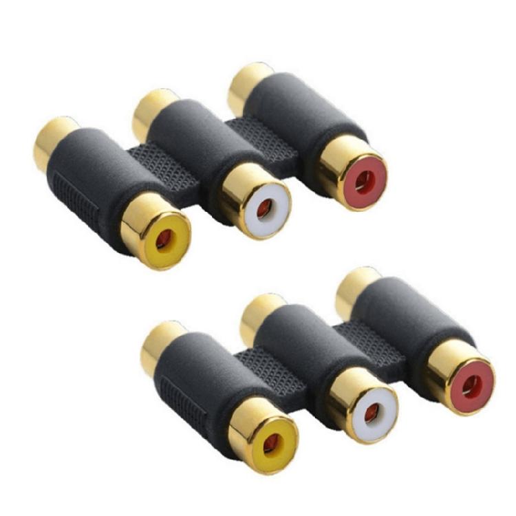 

Set of 2 High Performances 3RCA Female to Female Couplers with AntiTangle Texture and Signal Integrity 1