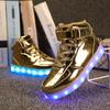 Fashion New Size 25-46 Children Adult USB Charging Glowing Kid Luminous Sneakers for Boys Girls Men Women Led Casual Walking Light Shoes