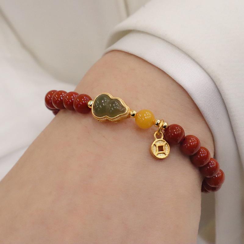 Natural Nanhong Agate Bracelet Fashion Women Daily Jewelry Lucky Gift