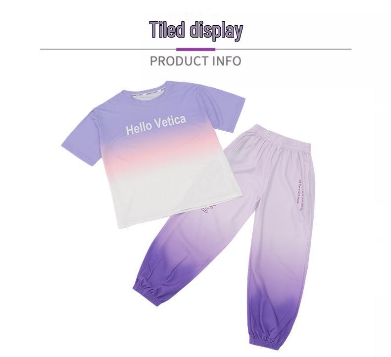 Girls' Trendy Summer Street Style Set, Sporty Fashion for Ages 8-9