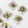 4 Stücke Simulation 3D Lebendige Blumenstrauß Vasen Gitter Wanddekor Aufkleber Abnehmbare Selbstklebende Wandaufkleber Büro Küche Dekoration
