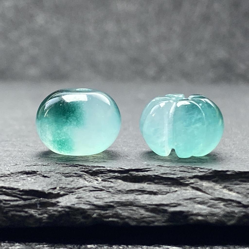 Eis-Typ Bashan Jade Blau Schwimmende Blume & Jade Oval Ruyi Perlen DIY Ohrring Quaste Zubehör