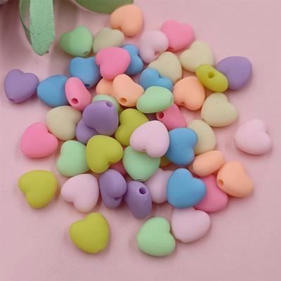 50 Stück 11 x 10 mm einfarbige Gummi-Herzperlen, DIY-Schmuckzubehör, Modeherstellungsmaterialien
