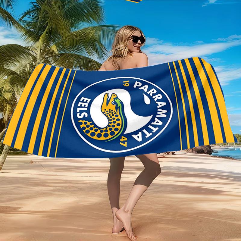 Parramatta Eels Team Crest Beach Towel, Quick-drying, Easy To Care For, Suitable for Both Fitness and Beach Vacations,Sports Essential
