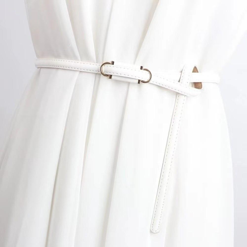 PU Leather Slim Belt Thin Dress Belt Simple Waist Belt  Women Accessories