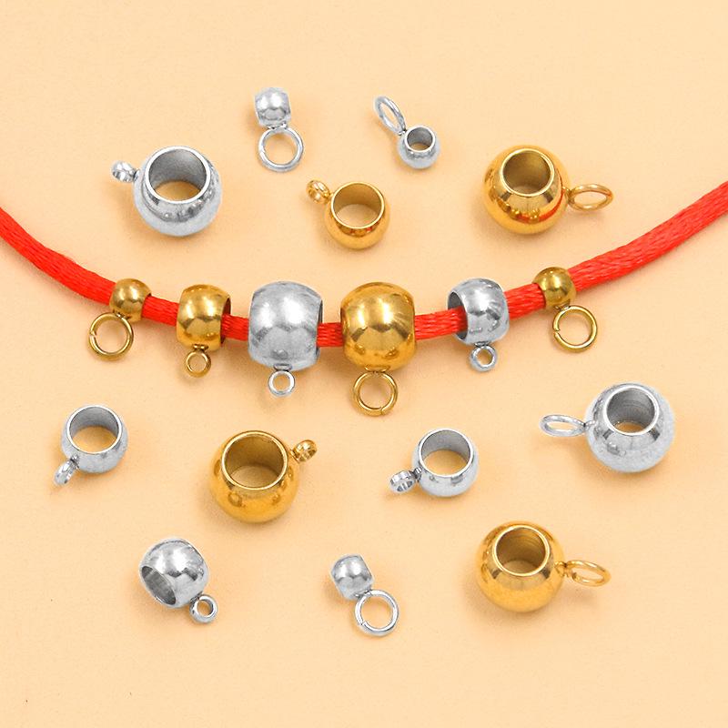 4 Size, 2 Color Stainless Steel Spacer Beads with Positioning Pendants for Jewelry Making