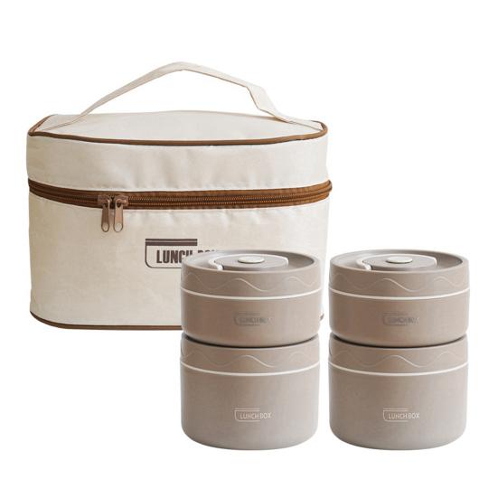 Izolovaná sada svačinových boxů 2/3/4 patra Oddělitelné stohovatelné tepelné nádoby na jídlo Vhodné do mikrovlnné trouby Bento box do práce a na cesty