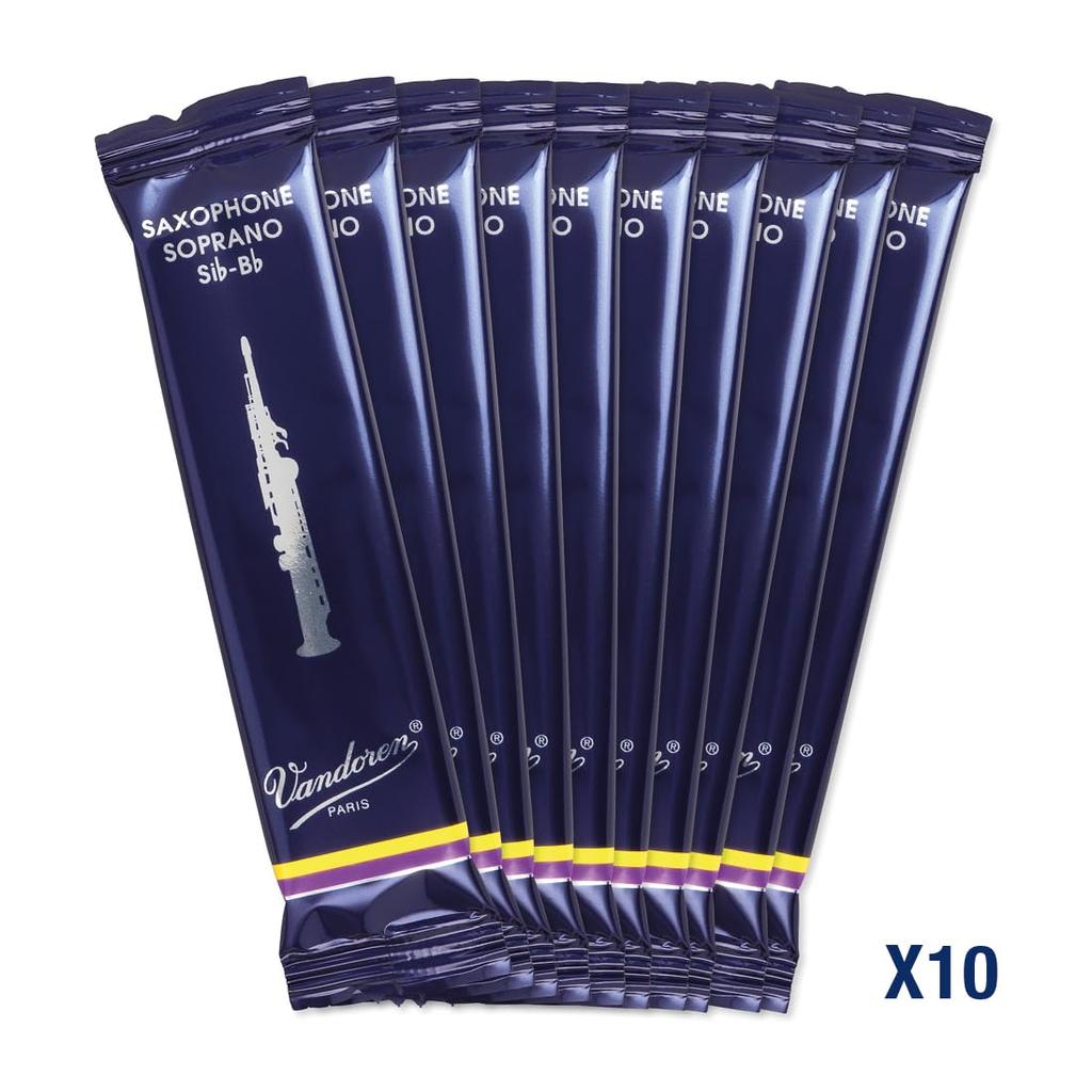 Vandoren Soprano Saxophone of Reeds, Traditional, Hardness 3-1/2 (Pack 10)