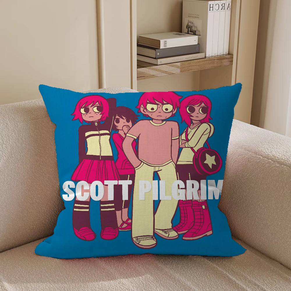 S-Scott Pilgrim Takes Off Pillow Covers Cartoon Sofa Decorative Home Double-sided Printing Short Plush Cute Cushion Cover